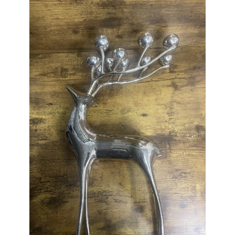 Pottery Barn Williams Sonoma Silver-Plated Reindeer Candelabra 1997 10-Cup 20